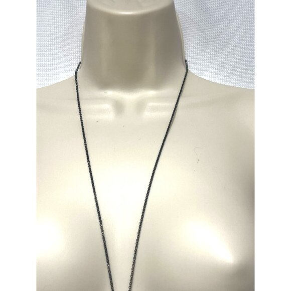 Crystal Leaf Gold-tone Pendant Necklace, 14" drop - Picture 9 of 10